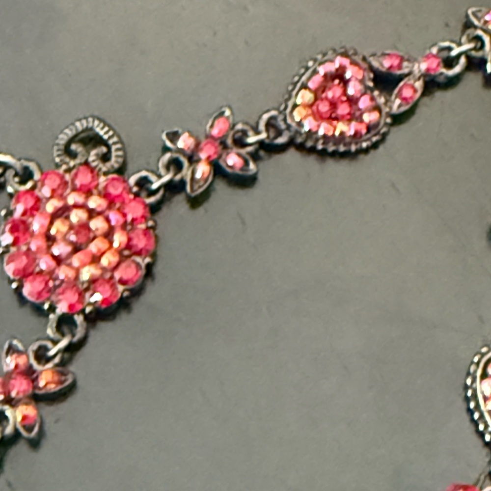 Elegant Pink and Red Necklace and Earring Set